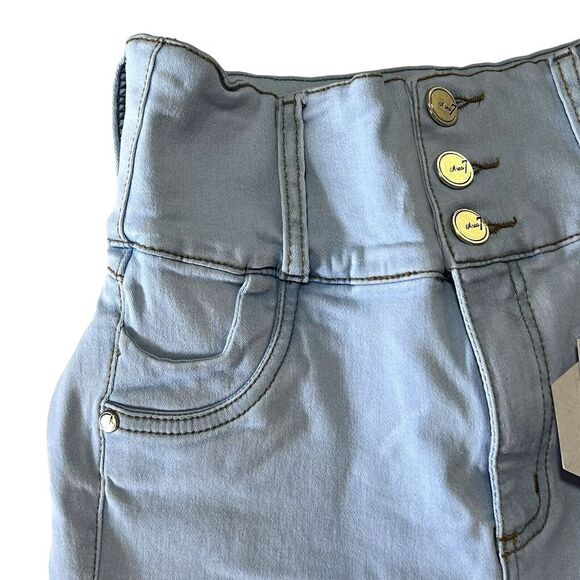 AREA‎ 7 Women's Light Blue Skinny Stretch Jeans with Braided Hem and Lift Effect - Picture 6 of 16